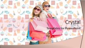  Presentation with digital image - Audience pleasing PPT layouts consisting of sales animations - beautiful women holding shopping bags backdrop and a coral colored foreground