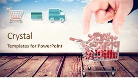  Presentation with digital image - Theme consisting of sales animations - digital shopping diagram background and a cream colored foreground