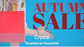  Presentation with elegant abstract of blue green - Audience pleasing theme consisting of sales animations - elegant woman holding shopping bag backdrop and a teal colored foreground