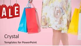  Presentation with bag - Cool new slides with sales animations - elegant woman holding shopping bag backdrop and a lemonade colored foreground