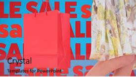  Presentation with elegant abstract of blue green - Theme enhanced with sales animations - elegant woman holding shopping bag background and a red colored foreground