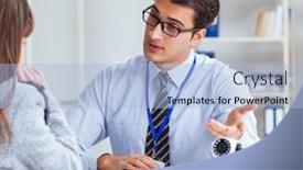  Presentation with cameras - Cool new theme with sales assistant showing cameras backdrop and a light blue colored foreground