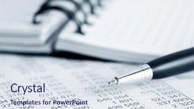  Presentation with accounting budget - Presentation design featuring sales budget - accounting background and a sky blue colored foreground