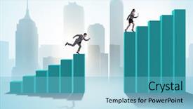  Presentation with sales contest - Audience pleasing PPT layouts consisting of sales contest - chasing business people in competition backdrop and a light blue colored foreground