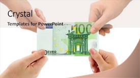  Presentation with sales contest - PPT layouts featuring sales contest - hands and money isolated background and a lemonade colored foreground