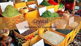  Presentation with spices - Slides having trade tunisia - spices for sale background and a gold colored foreground