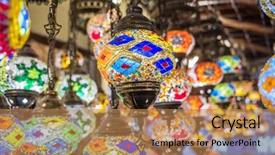  Presentation with lamps - Audience pleasing slide set consisting of variety of colorful turkey glass backdrop and a coral colored foreground
