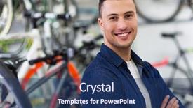  Presentation with bike - Theme enhanced with sales cycle - bike shop background and a ocean colored foreground