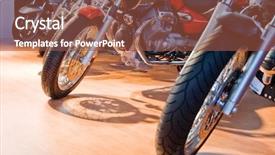  Presentation with powerful - Beautiful theme featuring sales cycle - front of powerful motorcycles aligned backdrop and a tawny brown colored foreground