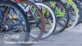  Presentation with focus group - Colorful PPT theme enhanced with sales cycle - group of bicycles backdrop and a seafoam green colored foreground