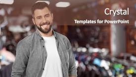  Presentation with bicycle - PPT theme featuring sales cycle - owner of business at his background and a tawny brown colored foreground