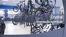  Presentation with bicycles - Slide deck having sales cycle - shop with wide selection background and a ocean colored foreground