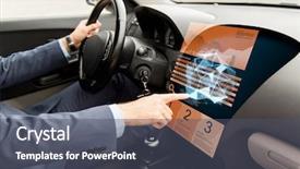  Presentation with car business - PPT theme consisting of sales dasboard - transport business modern technology background and a  colored foreground