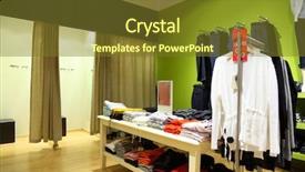  Presentation with remote medical fitting - Presentation theme consisting of sales division - interior of shop of clothes background and a tawny brown colored foreground
