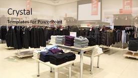  Presentation with clothing wooden clothes hanger object - Presentation with sales division - interior of shop of clothes background and a soft green colored foreground