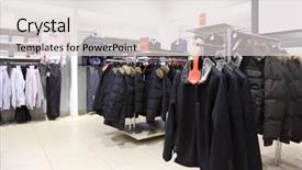  Presentation with clothing wooden clothes hanger object - Colorful presentation theme enhanced with sales division - shop with upper clothes backdrop and a  colored foreground