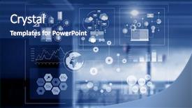  Presentation with sales growth - PPT theme consisting of sales dynamics and growth concept background and a ocean colored foreground