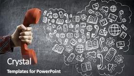  Presentation with wake up call - Presentation design featuring sales effectiveness - getting a call background and a  colored foreground