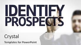  Presentation with sales - Cool new PPT theme with sales force - business man pointing to transparent backdrop and a white colored foreground