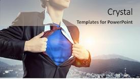  Presentation with media - Cool new slide deck with sales force - he is super manager mixed backdrop and a lemonade colored foreground