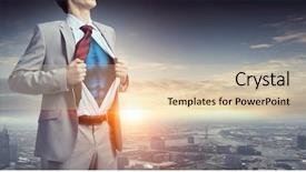  Presentation with force - Amazing slide deck having sales force - he is super manager mixed backdrop and a lemonade colored foreground