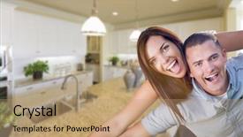  Presentation with military - Beautiful slides featuring sales force - playful young military couple inside backdrop and a coral colored foreground