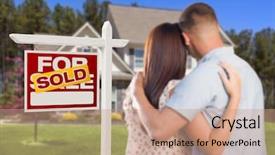  Presentation with force - Slide set consisting of sales force - sold for sale real estate background and a coral colored foreground