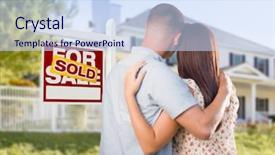  Presentation with real estate for sale - Audience pleasing PPT layouts consisting of sales force - sold for sale real estate backdrop and a sky blue colored foreground