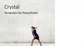  Presentation with white - PPT theme enhanced with sales force - young determined businesswoman pulling white background and a white colored foreground