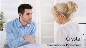  Presentation with professional consultant - Theme with sales forse - professional business meeting consultant explain background and a light gray colored foreground