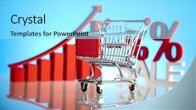  Presentation with sales growth - Amazing PPT layouts having sales growth chart shopping cart backdrop and a  colored foreground