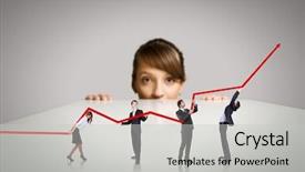  Presentation with what is thing used in looking for far object - Presentation theme enhanced with sales growth percentage - businesswoman looking background and a light gray colored foreground