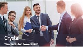  Presentation with confident - Amazing theme having sales leader - group of confident business people backdrop and a dark gray colored foreground