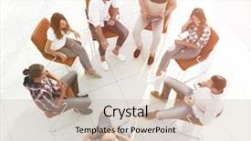  Presentation with building team - Colorful theme enhanced with sales manager coaching - business team sitting backdrop and a  colored foreground