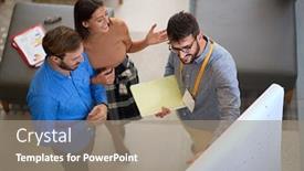  Presentation with home design - Theme consisting of sales-manager-showing background and a gray colored foreground