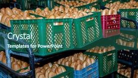  Presentation with wood board - Audience pleasing presentation theme consisting of sales manufacturing - fresh bread food backdrop and a ocean colored foreground