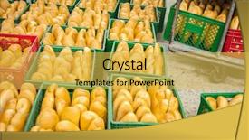  Presentation with fresh bread subway food - Presentation theme enhanced with sales manufacturing - fresh bread food background and a yellow colored foreground