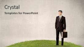  Presentation with successful - Theme having sales mapping - successful caucasian elegant business man background and a lemonade colored foreground