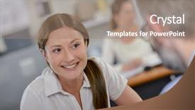  Presentation with new client interview - Presentation theme featuring sales meeting industrial - architect with a client background and a  colored foreground