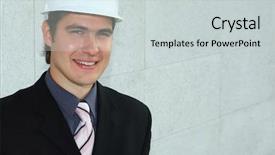  Presentation with building - PPT theme enhanced with sales meeting industrial - business background builder standing background and a  colored foreground