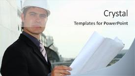  Presentation with business building blocks - Slides having sales meeting industrial - business background builder standing background and a  colored foreground