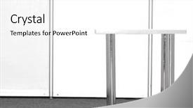  Presentation with artwork exhibition - Presentation design consisting of sales meeting industrial - exhibition stand with table background and a  colored foreground