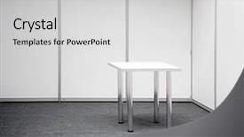  Presentation with artwork exhibition - Beautiful presentation featuring sales meeting industrial - exhibition stand with table backdrop and a  colored foreground