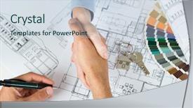  Presentation with new home sales - PPT theme having sales meeting industrial - new home agreement high view background and a sky blue colored foreground