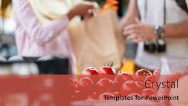  Presentation with healthy diet organic food - Audience pleasing presentation theme consisting of sales-of-fresh-and-organic backdrop and a red colored foreground