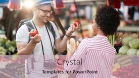  Presentation with healthy diet organic food - PPT theme consisting of sales-of-fresh-and-organic background and a soft green colored foreground