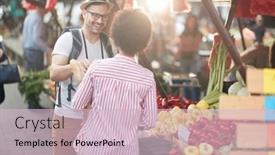  Presentation with healthy diet organic food - Audience pleasing PPT theme consisting of sales-of-fresh-and-organic backdrop and a lemonade colored foreground