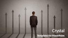  Presentation with person looking out in nature - Slide deck featuring sales person in doubt looking background and a  colored foreground