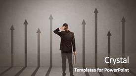  Presentation with person looking out in nature - Beautiful slide deck featuring sales person in doubt looking backdrop and a  colored foreground