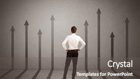  Presentation with person looking out in nature - Beautiful presentation theme featuring sales person in doubt looking backdrop and a  colored foreground